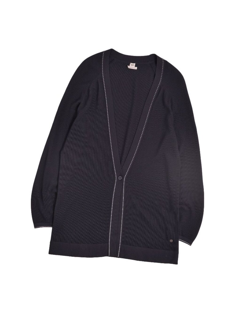 Hermes Cardigan Knit Long Sleeve Top Wool Navy 40